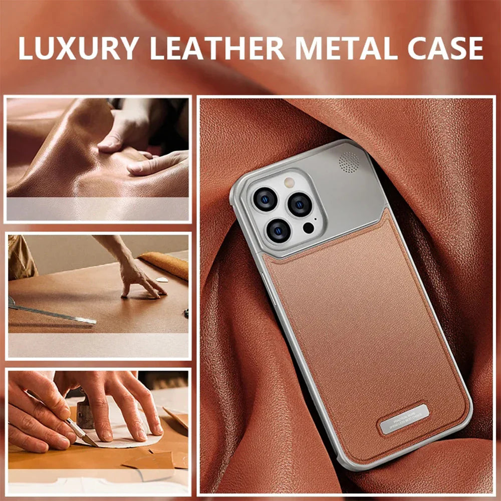 FlareMode's Luxury Leather Metal iPhone Case