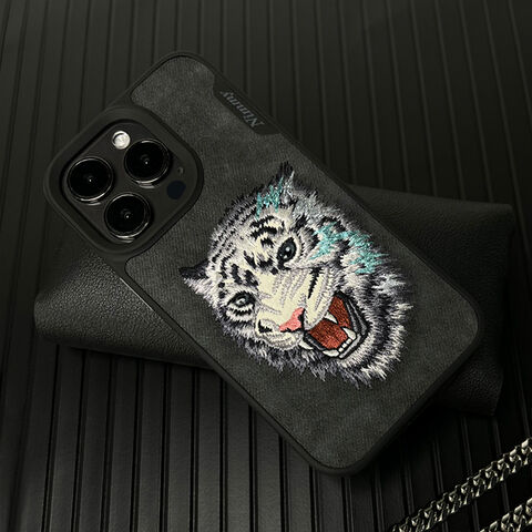 Nimmy Embroidery TPU+PU Leather Shockproof Dazzling Series-Tiger