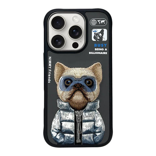 NIMMY Winter Jacket Chain Case with Metal Camera Ring - Black Dog