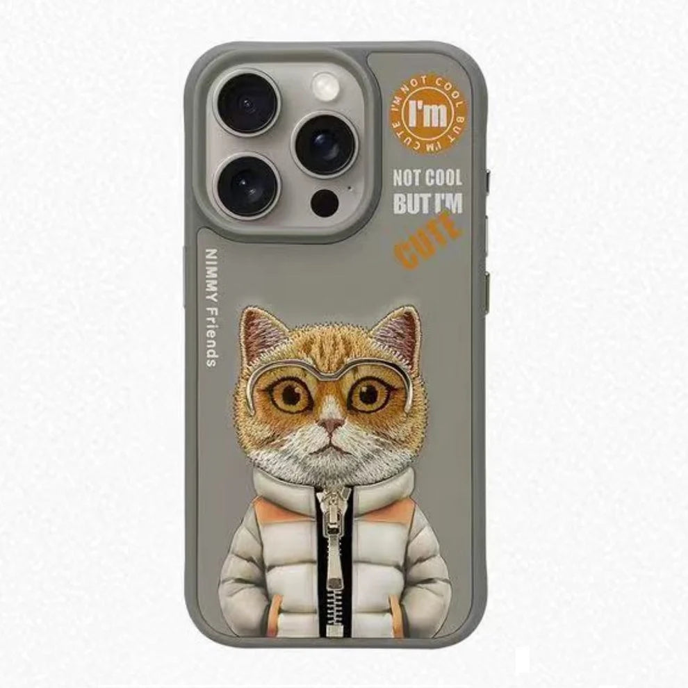 Pro Nimmy 3D Cool & Cat Embroidery Jacket Series Case Cover - Cat